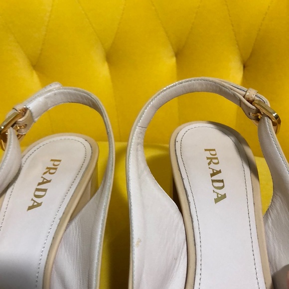 PRADA Nude Leather Heeled Sandals - Picture 4 of 13